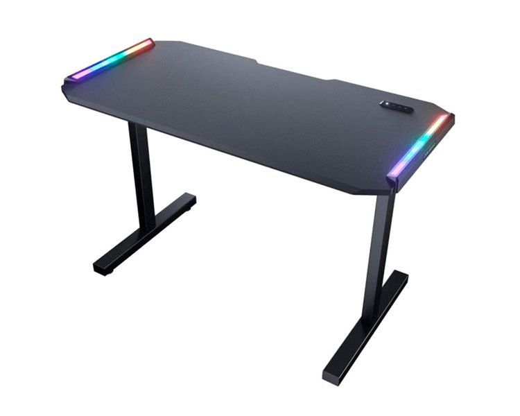 Комп'ютерний ігровий стіл Cougar Deimus 120, прямокутний, чорний, 122х60 см, з RGB-підсвічуванням та USB-портами sci-ode-dm120b фото